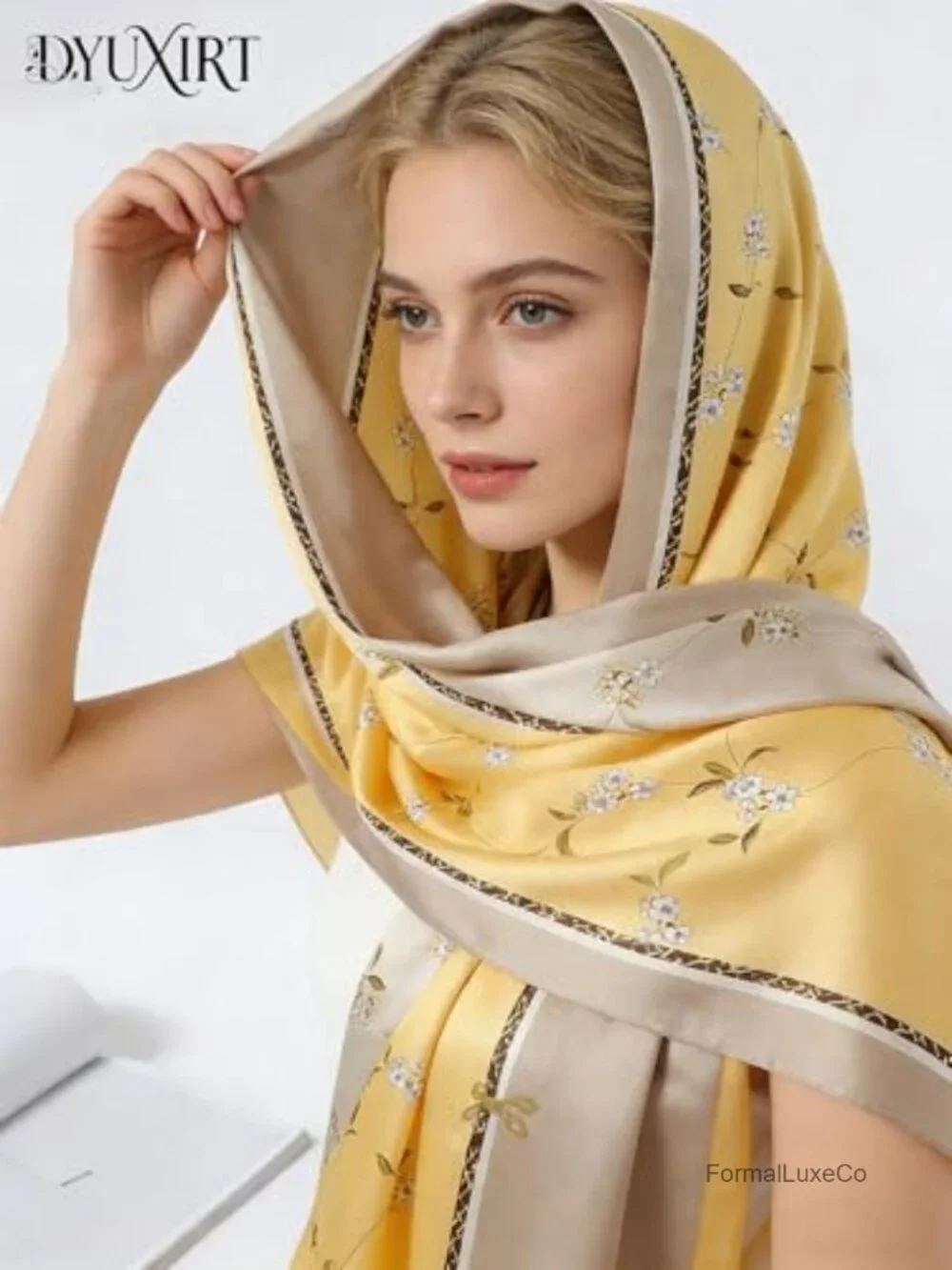 100% Mulberry Silk Oversized Women's Sun-Shielding Shawl Formal Evening